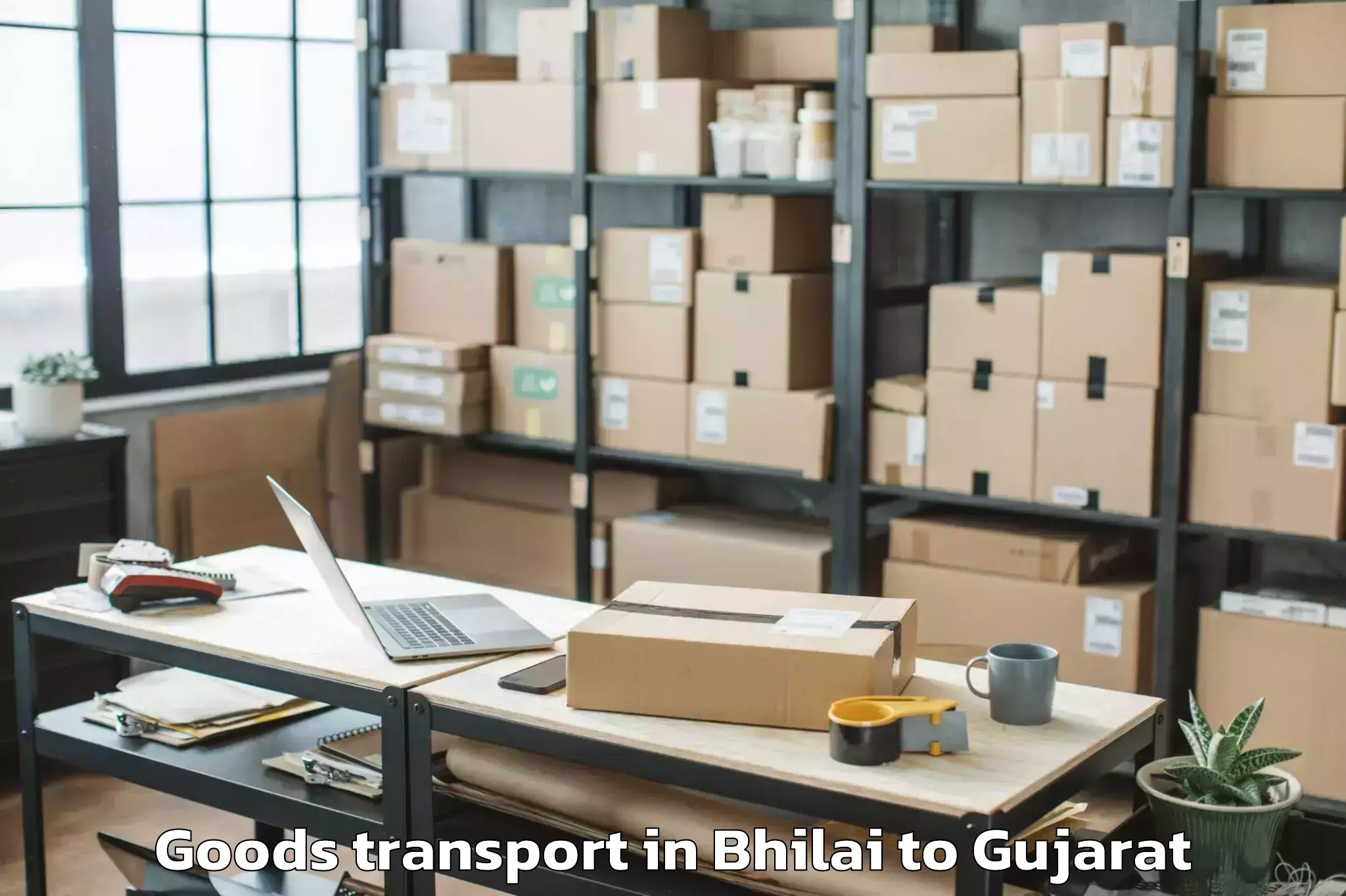 Professional Bhilai to Khambhalia Goods Transport